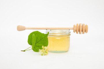 Jar with natural linden honey