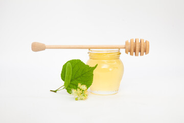 Jar with natural linden honey