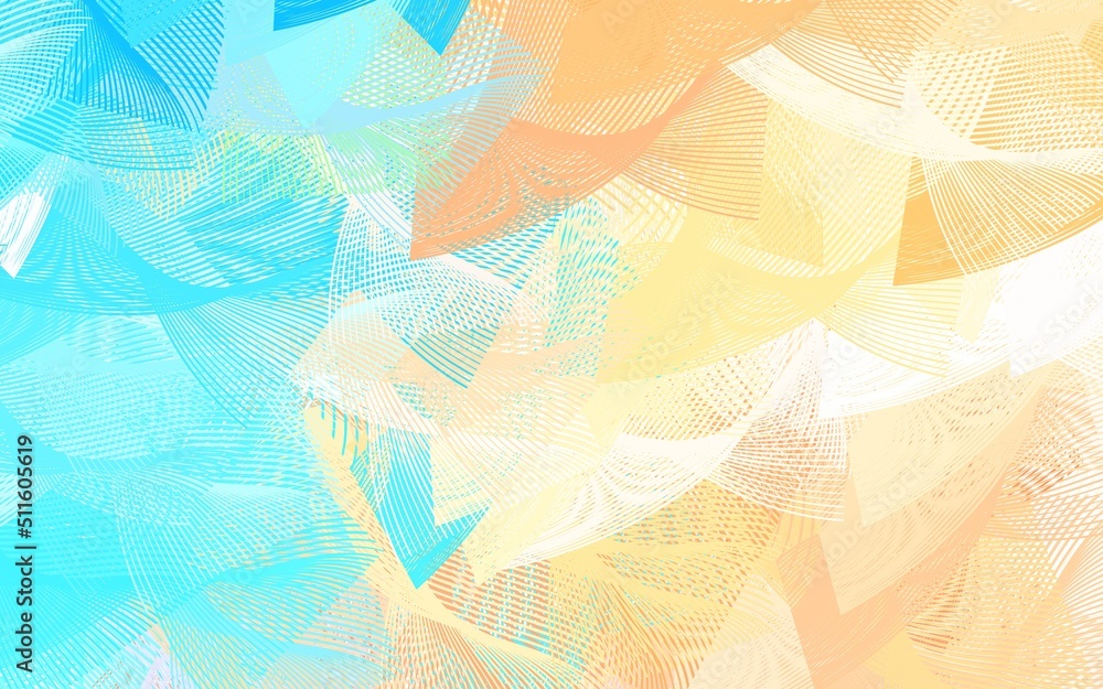 Poster light blue, yellow vector texture with abstract forms.