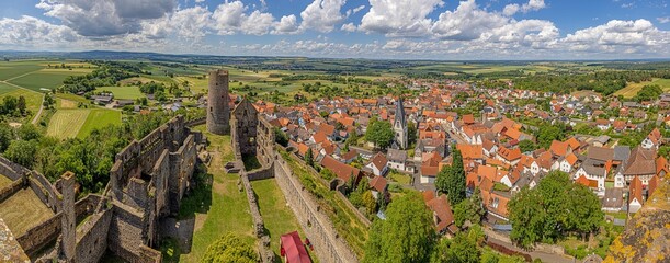 Image from the historic German castle ruins Muenzenberg in hesse - obrazy, fototapety, plakaty