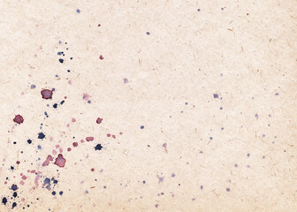 Retro paper texture. Old antique paper texture.Color paint drops vintage paper background. Aged...