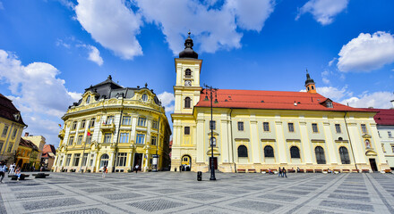 Fototapeta na wymiar The Great Square, in Sibiu 12