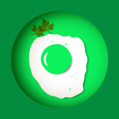 Green Flat Egg Design 
