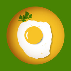 Yellow Flat Egg Design 