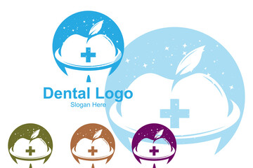 Fototapeta premium Dental Health Logo Vector, Keeping And Caring For Teeth, Design For Screen Printing, Company,Stickers,Background