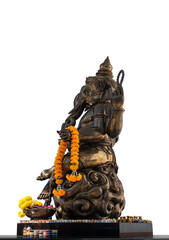 Hindu God Ganesha, Lord of Success isolated include clipping path on white background. Left side