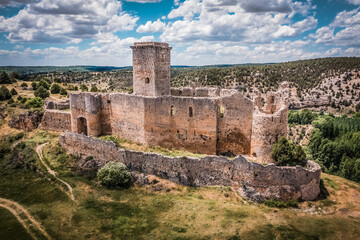 Medieval castle in Ucero, Soria, Castilla y Leon, Spain - obrazy, fototapety, plakaty