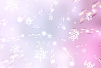 Fototapeta na wymiar Light Pink vector texture in birthday style.