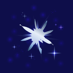 Lights star isolated on dark blue background Flare and sparks Vector illustration