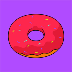 donut isolated on pink background