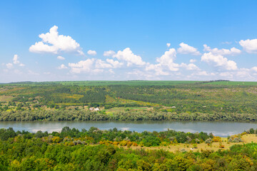 Obraz premium Nature reserve with river with from above 