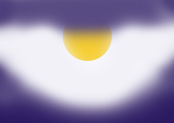 Dark blue gradient background with full moon covered in dark clouds