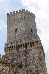 Fototapeta na wymiar Panoramic Sights of Di Balio Towers (Torri di Balio) in Erice in Trapani, Sicily, Italy.