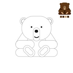 Web Animal coloring pages for kids bear.