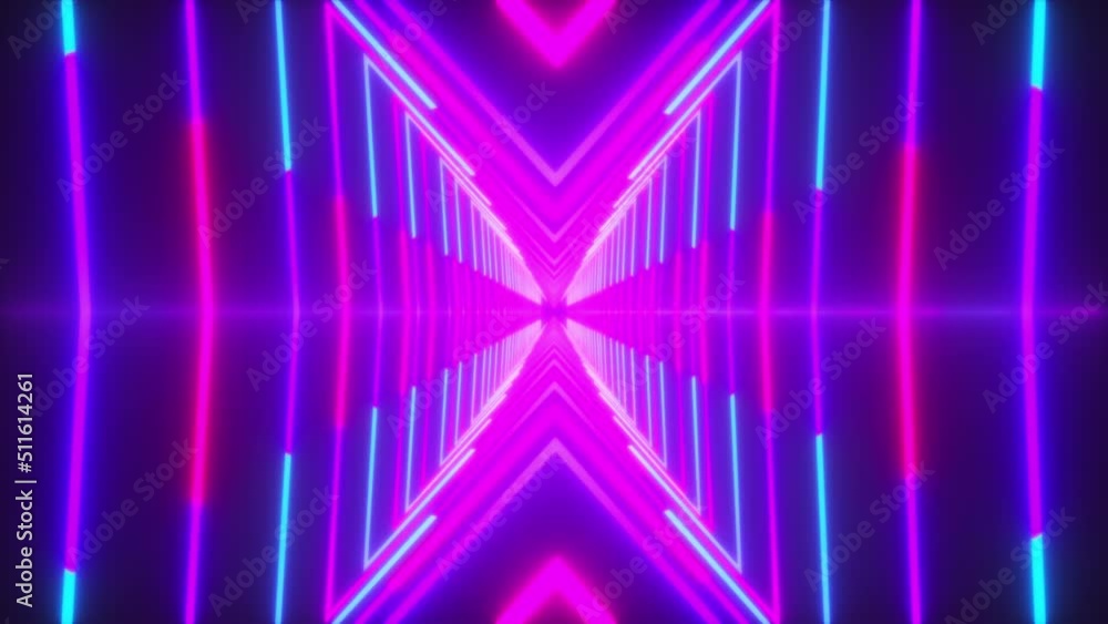 Poster neon tunnel. computer generated 3d render