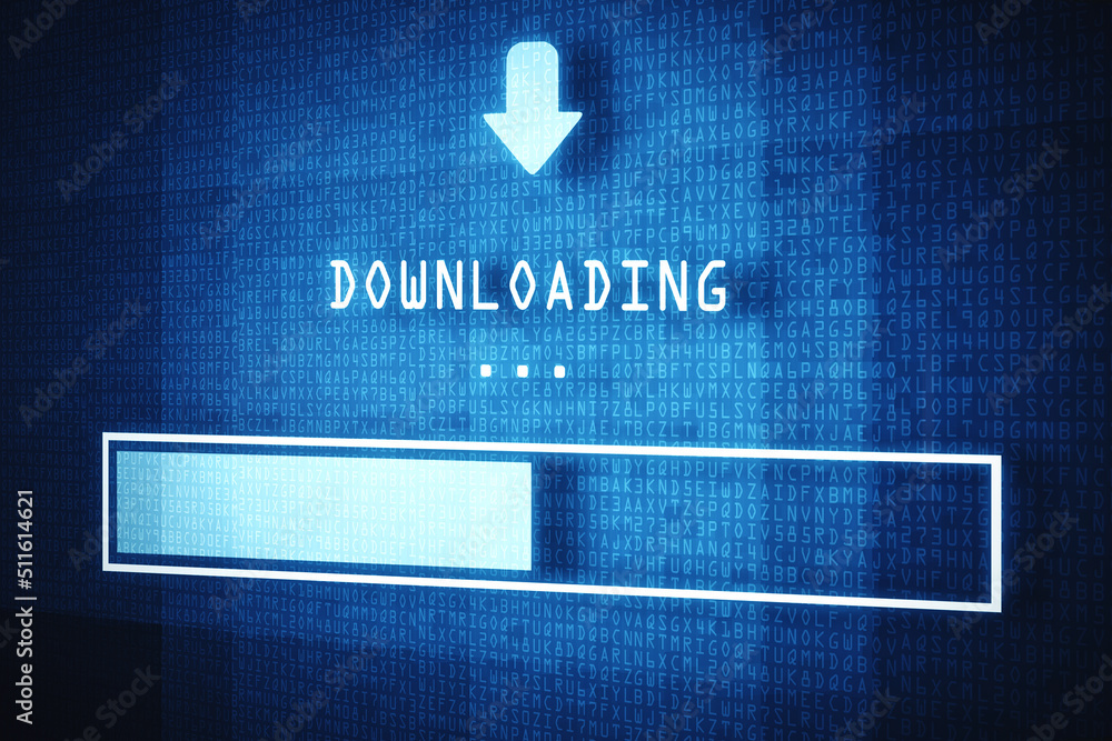 Poster good news... halfway there. shot of an internet file download in progress - all design on this image