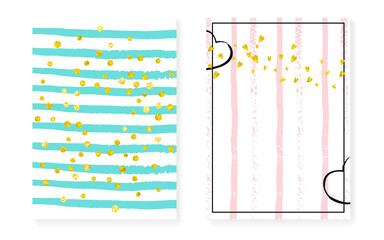 Fototapeta premium Glitter Backdrop. Handdrawn Brochure Set.