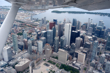 areal view of Toronto from a plane 