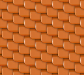 Seamless abstract digital geometric texture. Orange stepped tile with 3D effect.