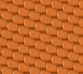 Seamless abstract digital geometric texture. Orange stepped tile with 3D effect.