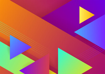 Modern memphis geometric red green purple colorful abstract design background