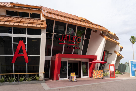 Orlando, Florida, USA- January 28, 2022:  Jaleo by Chef Jose Andres  restaurant in Orlando, Florida, USA.  Jaleo by Chef Jose Andres serves Spanish cuisine including tapas, paella, sangria and more.