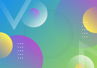 Modern 3d blue orange red green abstract background with geometric shapes. Background with abstract graphic elements for presentation background design.