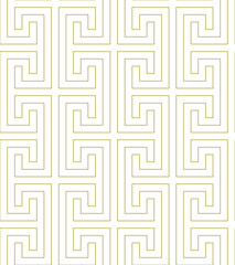 Vector seamless abstract geometric pattern with contour lines in antique style on a white background.