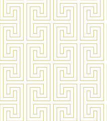 Vector seamless abstract geometric pattern with contour lines in antique style on a white background.