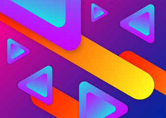 Colorful vivid vibrant gradient abstract background with geometric shapes