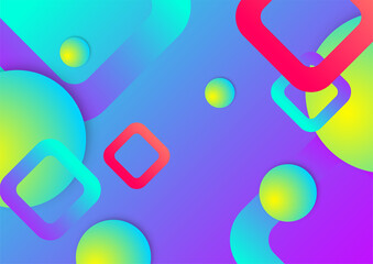 Colorful vivid vibrant gradient abstract background with geometric shapes