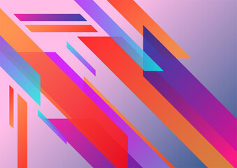 Colorful vivid vibrant gradient abstract background with geometric shapes