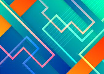Colorful vivid vibrant gradient abstract background with geometric shapes