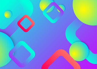 Colorful vivid vibrant gradient abstract background with geometric shapes