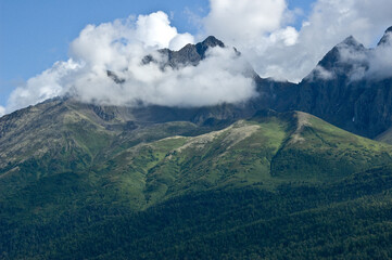 Obraz na płótnie Canvas Clouds over mountains near Palmer, Alaska