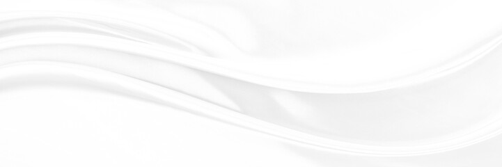 White gray satin texture that is white silver fabric silk panorama background with beautiful soft blur pattern natural.