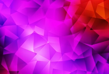 Light Pink, Red vector gradient triangles template.