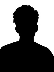 black and white of shape man