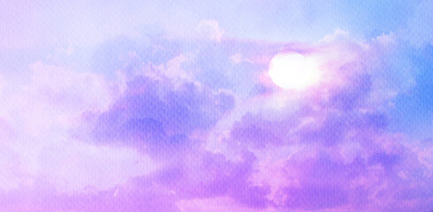 Double exposure of cloud and sky of paper texture for background Abstract,postcard nature art pastel style,soft and blur focus.