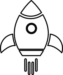  Rocket Launched Icon Vector Logo Template Illustration Design line art.eps