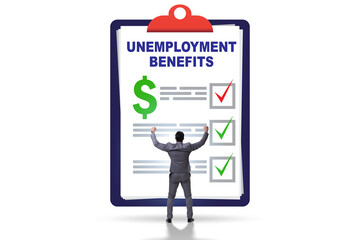 Concept with unemployment benefit form application