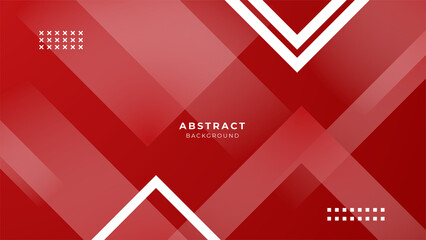 Red abstract background with white geometric shapes