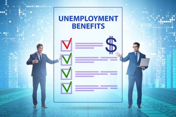 Concept with unemployment benefit form application