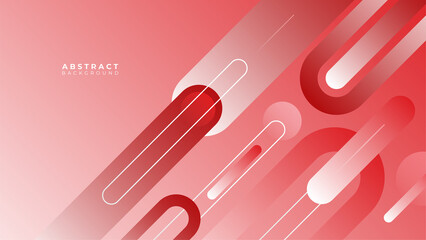 Red abstract background with white geometric shapes
