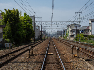Fototapeta premium 住宅街にある踏切