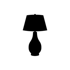 Obraz premium Table Lamp Silhouette Vector Image. Best Table Lamp Icon On White Background