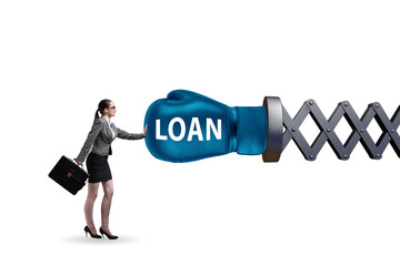 Loan and debt concept with businesswoman