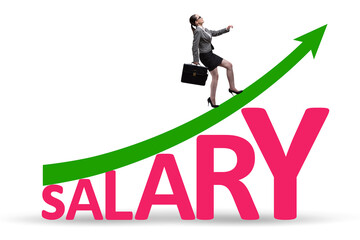 Salary increase concept with businesswoman