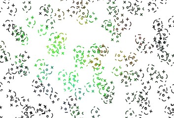 Light Green, Yellow vector background with math elements.