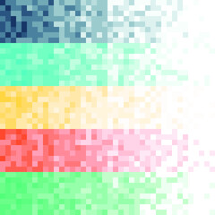 Vector 5 colors of fading Pixel background. Illustration of abstract texture with squares. Pattern design for banner, poster, card, postcard, cover, brochure.